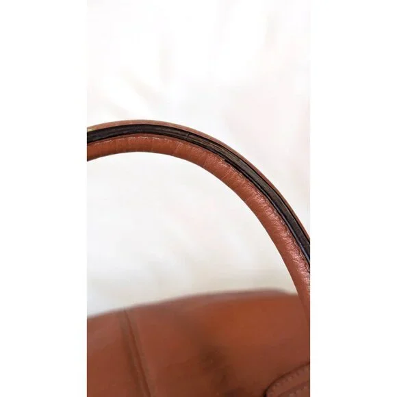 Tignanello Perfect 10 pebbled leather satchel top handle purse orange terracotta - Picture 13 of 14